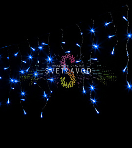 Светодиодная бахрома Айсикл, 3х0,5м, фиксинг, 220В, синяя, черный ПВХ, IP54, Rich Led