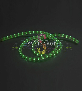 Светодиодный дюралайт, 13,5х15,5мм, 220В, 2W, 36 led/м, фиксинг, зеленый, 100м