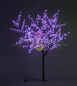 Светодиодное дерево Сакура, 1,9 м, Ø1,5 м, фиолетовое, 36B, 972LED, IP54