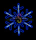 Светодиодная Снежинка, 80см, синяя, неон, с эффектом тающих сосулек, 220В, IP65