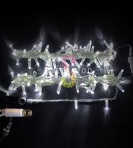 Гирлянда-нить Стринг Лайт, 220В, мерцающая, белая, 10м, прозрачный ПВХ, IP65, Rich Led