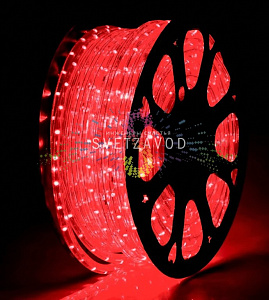 Дюралайт круглый, Ø 13мм, красный, 50м, 220В, 3W, 36 led/м, чейзинг