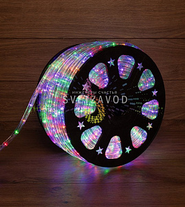 Светодиодный дюралайт, Ø 13мм, 220В, 3W, 24 led/м, чейзинг, мульти, 100м, Neon-Night