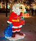 Светодиодная фигура из стекловолокна Дед Мороз с мешком подарков, 120 см, 24В, с трансформатором