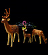 Акриловые фигуры 3D Семья оленей, 3 фигуры, коричневые, 24В, с трансформатором