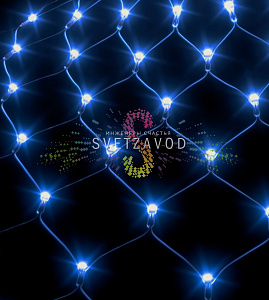 Световая сеть, 2х1.5м, 220В, синяя+белая, прозрачный ПВХ, IP54, с контроллером, Rich Led