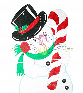 Елочная фигура Снеговик в шляпе, 175х90см, белый, пенополистирол, Neon-Night