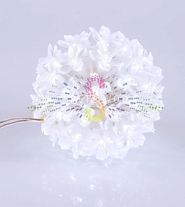 Светодиодный шар из цветков Сакуры Ø 20 см, белый, 220В, IP65, Neon-Night