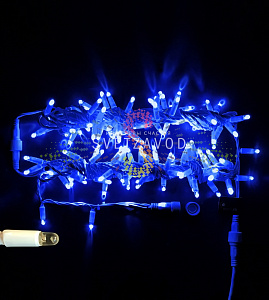 Гирлянда-нить Стринг Лайт, 24В, мерцающая, синяя, 10м, белый ПВХ, IP65, Rich Led