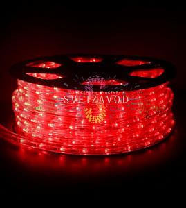 Светодиодный дюралайт, Ø 13мм, 24В, 2W, 36 led/м, фиксинг, красный, шаг 1м, 100м, Rich Led