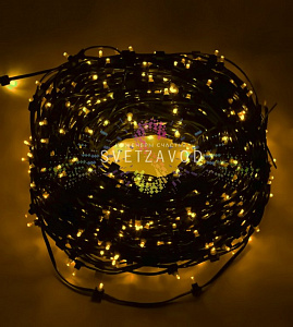 Клип Лайт 12В, фиксинг, желтый, 666 LED, 100м, темно-зеленый ПВХ, IP64