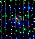 Светодиодный дождь 2х6м, мульти, RGBY, фиксинг, белый ПВХ, 220В, IP65, Rich Led