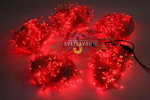 Клип Лайт Спайдер, 24В, 5 нитей по 20м, красный, фиксинг, прозрачный ПВХ, IP64