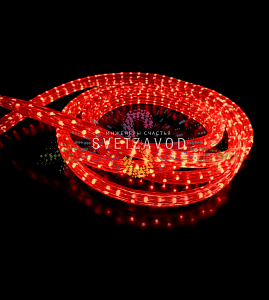Светодиодный дюралайт, 11х18мм, 220В, 3W, 72 led/м, чейзинг, красный, 100м