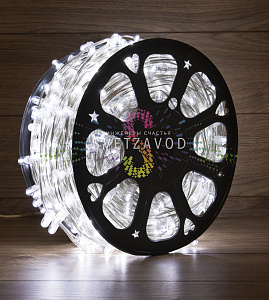 Клип Лайт 12В, мерцающий, WF, белый, 665 LED, 100м, прозрачный ПВХ, IP65, Neon-Night