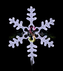 Светодиодная Снежинка, 95см, белая, фиксинг, 220В, IP65, Neon-Night