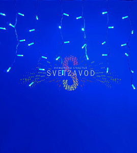 Бахрома Айсикл, 4,8х0,6м, мерцающая WF, 220В, синяя, белый каучук, IP65, без блока