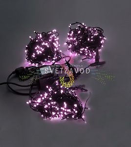 Клип Лайт Спайдер, 24В, 3 нити по 20м, розовый, фиксинг, черный ПВХ, IP54