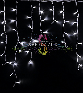 Светодиодная бахрома Айсикл, 5,6х0,9м, фиксинг, 220В, белая, белый каучук, IP67, Neon-Night