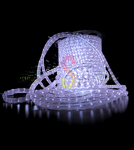 Светодиодный дюралайт, 11х18мм, 220В, 2W, 36 led/м, фиксинг, белый, 100м