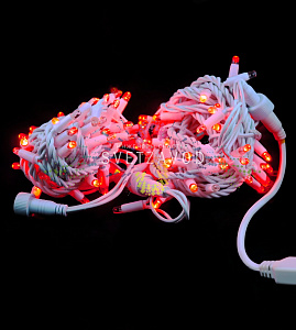 Гирлянда-нить Стринг Лайт, 24В, мерцающая, красная, 10м, белый каучук, IP65