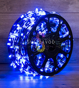 Клип Лайт 12В, фиксинг, синий, 665 LED, 100м, темно-зеленый ПВХ, IP65, Neon-Night
