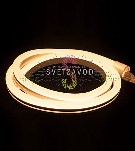 Светодиодный гибкий неон, двухсторонний, теплый белый, 8х16мм, 50м, 120SMD2835, 220В, IP65, Rich Led