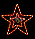 Светодиодная звезда 55х54см, красная, мерцающая, красный Flash, 60 LED, 220B, IP65