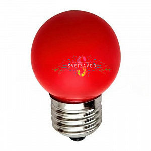 Декоративная лампа, Е27, 5 LED, 1Bт, Ø40мм, красная