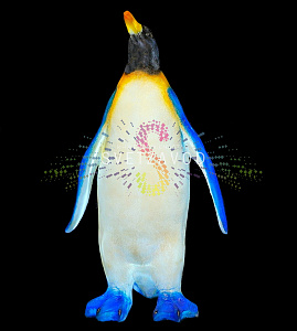 Светодиодная фигура из стекловолокна Пингвин папа, 130 см, 24В, с трансформатором, IP65