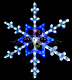 Светодиодная Снежинка, 97см, синяя+белая, фиксинг, 12В, IP54
