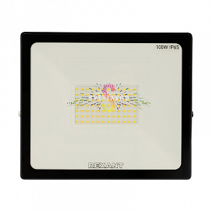 Прожектор светодиодный, холодный белый, 220В, 100Вт, черный корпус, REXANT