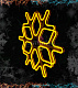 Светодиодная Снежинка, 60см, желтая, неон, с эффектом тающих сосулек, 220В, IP65