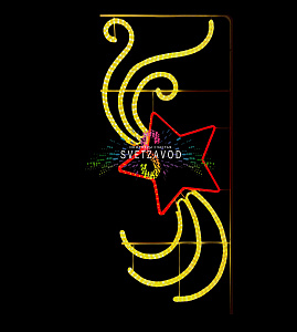 Светодиодная консоль к 9 мая "Звезда №2" 180х80 см