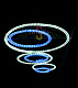 Светодиодная консоль "Круги", 150х69 см, синяя, белая