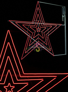 СВЕТОДИОДНАЯ КОНСОЛЬ "ЗВЕЗДА", ДВУХСТОРОННЯЯ, ИНТЕРАКТИВНАЯ, НЕОН, 150Х150 СМ, ДУ, КРАСНАЯ