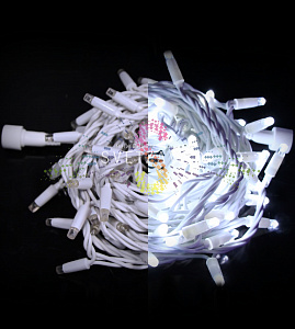 Гирлянда-нить Стринг Лайт, 220В, фиксинг, белая, 10м, белая резина, IP65, Rich Led
