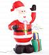 Надувная фигура 3D Дед Мороз с подарком приветствует, 120 см, 12В, с компрессором и адаптером