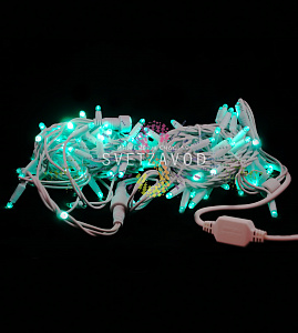 Гирлянда-нить Стринг Лайт, 24В, фиксинг, зеленая, 10м, белый каучук, IP65