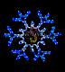 Светодиодная Снежинка, 43см, синяя+белая, фиксинг, 220В, IP65
