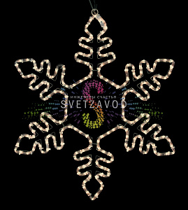 Светодиодная Снежинка, 75см, теплая белая, фиксинг, 220В, IP65