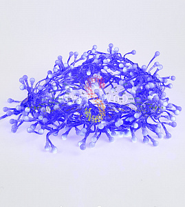 Гирлянда Мишура, 6м, 576 LED, 220В, прозрачный ПВХ, синяя, IP20, с контроллером, Neon-Night