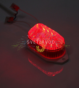 Строб-лампа светодиодная, красная, 21 LED, 220В, накладная