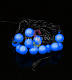 Гирлянда Шарики Ø 38мм, 5м, 220В, черный ПВХ, синяя, IP65, с блоком питания