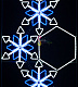Светодиодная консоль "Снежинки и ромбы" 240х115 см, белая, синяя
