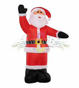 Надувная фигура 3D Дед Мороз приветствует, 150 см, 12В, с компрессором и адаптером, Neon-Night