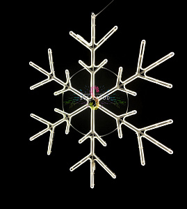 Светодиодная Снежинка, 120см, белая теплая, фиксинг, неон, 220В, IP65