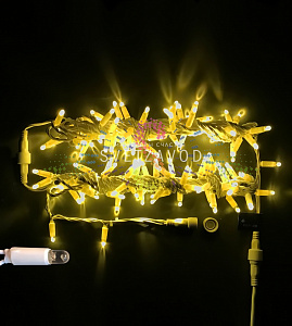 Гирлянда-нить Стринг Лайт, 24В, фиксинг, желтая, 10м, белый ПВХ, IP65, Rich Led