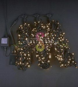 Клип Лайт Спайдер, 24В, 3 нити по 20м, теплый белый, чейзинг, черный ПВХ, IP54, Rich Led