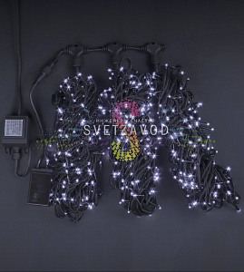 Клип Лайт Спайдер, 24В, 3 нити по 20м, белый, чейзинг, черный ПВХ, IP54, Rich Led